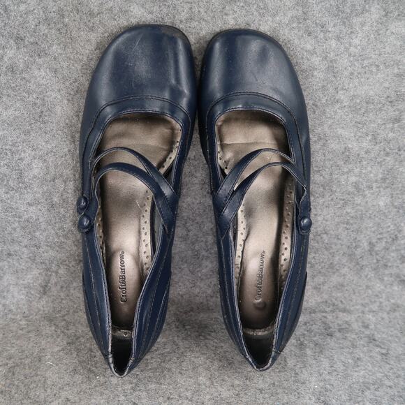 Croft & Barrow Shoes Womens 6.5 Casual Mary Jane Clare Navy Slip On Low Wedge - Picture 6 of 12